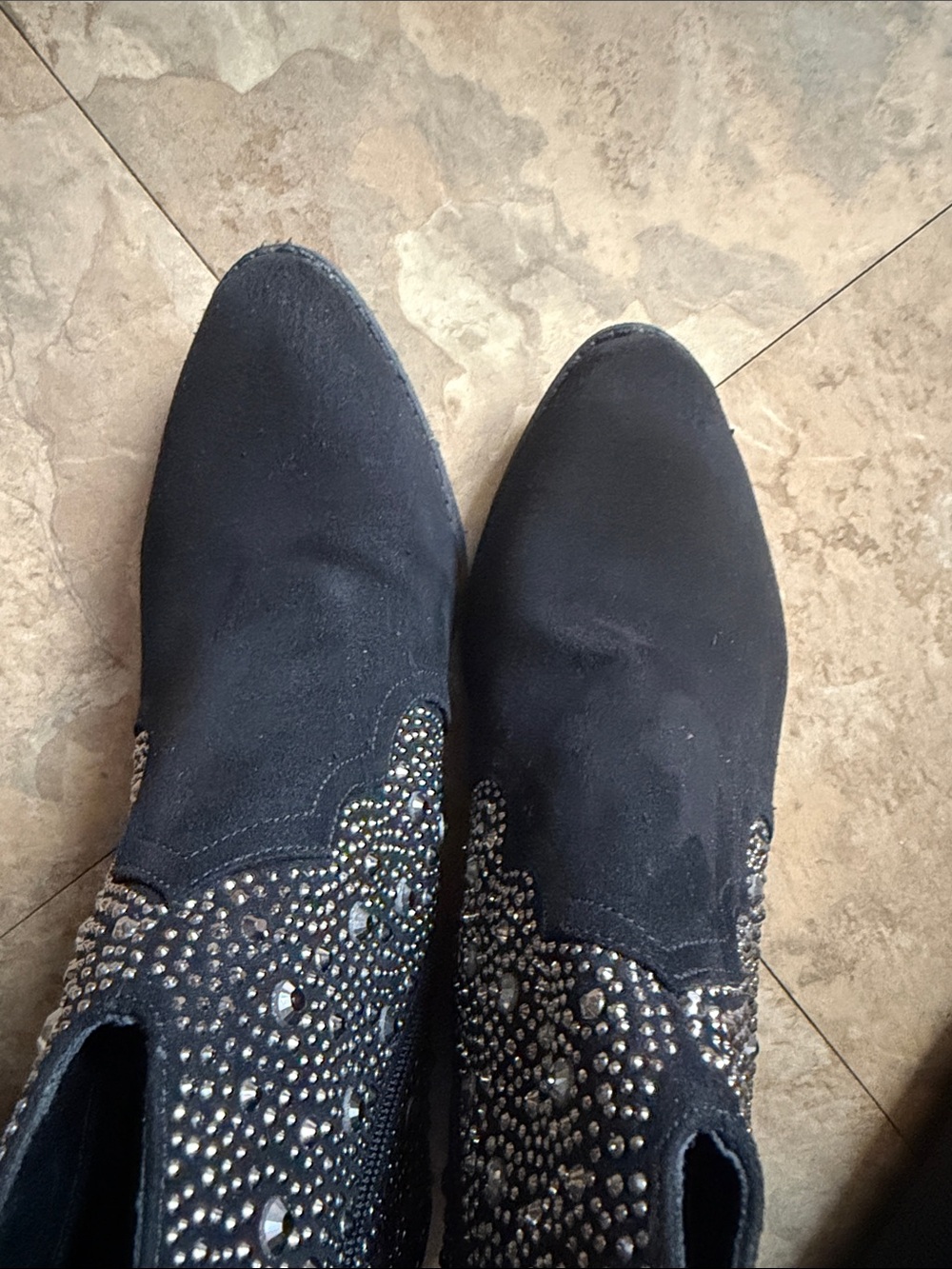 Black Rhinestones Cowboy Booties - Picture 10 of 10